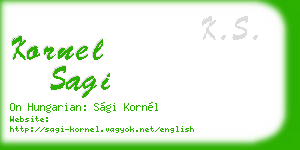kornel sagi business card
